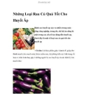 Những Loại Rau Củ Quả Tốt Cho Huyết