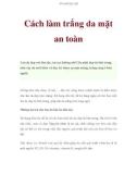 Cách làm trắng da mặt an toàn