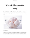 Mẹo vặt liên quan đến trứng