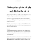 Những thực phẩm dễ gây ngộ độc khi ăn cả vỏ