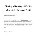 Choáng với những chiêu làm đẹp kỳ dị của người Nhật