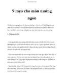 9 mẹo cho món nướng ngon