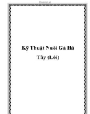 Kỹ Thuật Nuôi Gà Hà Tây (Lôi)