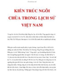 KIẾN TRÚC NGÔI CHÙA TRONG LỊCH SỬ VIỆT NAM