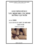 Giáo trình Xác định nhu cầu dinh dưỡng vật nuôi - MĐ01: Sản xuất thức ăn hỗn hợp chăn nuôi