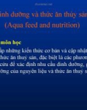 Bài giảng Dinh dưỡng và thức ăn thủy sản