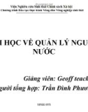 Bài giảng Bài học về quản lý nguồn nước