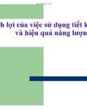 Bài giảng Kinh tế năng lượng: Lợi ích của việc sử dụng hiệu quả và tiết kiệm năng lượng