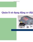 Bài giảng Kinh tế năng lượng: Quản lý sử dụng động cơ điện