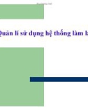 Bài giảng Kinh tế năng lượng: Quản lý sử dụng hệ thống làm lạnh