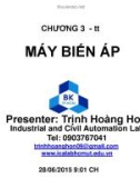 Bài giảng Biến đổi năng lượng điện cơ: Chương 3 (tt) - Trịnh Hoàng Hơn