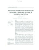 Phát triển nông nghiệp theo hướng tăng trưởng xanh: Tiếp cận hành vi sử dụng thuốc bảo vệ thực vật tại đồng bằng Sông Cửu Long