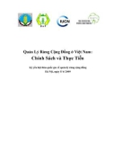 Báo cáo Quản lý rừng cộng đồng ở Việt Nam: Chính sách và thực tiễn