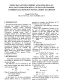 Using data envelopment analysis (DEA) to evaluate the efficiency of ten Vietnamese commercial banks in four lastest quarters