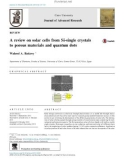 A review on solar cells from Si-single crystals to porous materials and quantum dots