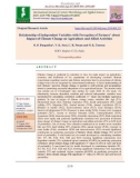 Relationship of independent variables with perception of farmers' about impact of climate change on agriculture and allied activities