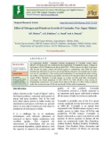 Effect of nitrogen and potash on growth of coriander (Var. Super Midori)