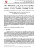 Thực trạng quản lý và sử dụng nguồn nước mặt phục vụ tưới cho đất trồng lúa trong điều kiện hạn hán tại huyện Hòa Vang, thành phố Đà Nẵng