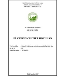 Đề cương chi tiết học phần: Quản lý chất lượng nước trong nuôi trồng thủy sản