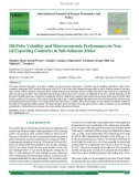 Oil price volatility and macroeconomic performance in nonoil exporting countries in Sub-Saharan Africa