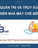 Bài giảng Hệ thống quản trị và truy xuất điện tử từ ao nuôi đến nhà máy chế biến thủy sản