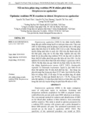 Tối ưu hóa phản ứng realtime PCR nhằm phát hiện Streptococcus agalactiae