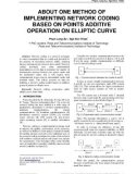 About one method of implementing network coding based on points additive operation on elliptic curve