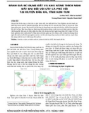 Đánh giá sử dụng đất và khả năng thích nghi đất đai đối với cây cà phê vối tại huyện Đăk Hà, tỉnh Kon Tum