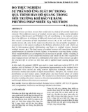 Đo thực nghiệm sự phân bổ ứng suất dư trong quá trình hàn hồ quang trong môi trường khí bảo vệ bằng phương pháp nhiễu xạ neutron