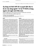 Áp dụng mô hình AHP để ra quyết định đầu tư dự án xây dựng ngành Y tế tại TP.HCM sử dụng nguồn vốn ngân sách Nhà nước