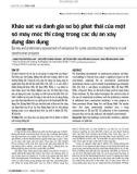 Khảo sát và đánh giá sơ bộ phát thải của một số máy móc thi công trong các dự án xây dựng dân dụng