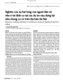 Nghiên cứu sự hài lòng của người dân về nhà ở tái định cư tại các dự án xây dựng lại nhà chung cư cũ trên địa bàn Hà Nội