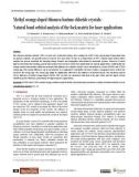 Methyl orange-doped thiourea barium chloride crystals: Natural bond orbital analysis of the fock matrix for laser applications