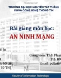 Bài giảng An ninh mạng: Bài 1 - ThS. Phạm Đình Tài