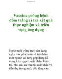 Vaccine phòng bệnh đốm trắng cá tra kết quả thực nghiệm và triển vọng ứng dụng