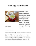 Làm đẹp với trà xanh