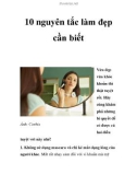 10 nguyên tắc làm đẹp cần biết