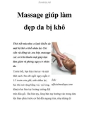 Massage giúp làm đẹp da bị khô