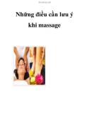 Những điều cần lưu ý khi massage