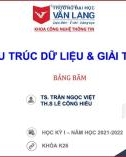 Bài giảng Cấu trúc dữ liệu và giải thuật: Bảng băm - TS. Trần Ngọc Việt