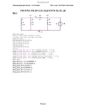 LÝ THUYẾT MẠCH - Phương pháp giải Mạch 1 với Matlab