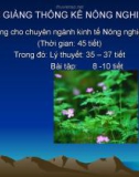 BÀI GIẢNG MÔN THỐNG KÊ NÔNG NGHIÊP