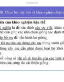 Bài giảng giống cây rừng : Chọn lọc cây trội và khảo nghiệm hậu thế part 3