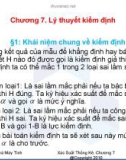 Bài giảng Chương 7: Lý thuyết kiểm định