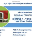 Bài giảng Cơ sở an tòan thông tin: Chương 1 - PGS.TS Hoàng Xuân Dậu