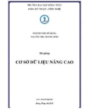 Bài giảng Cơ sở dữ liệu nâng cao - ĐH Đồng Tháp