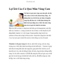 Lợi Ích Của Củ Quả Màu Vàng Cam