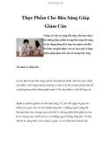 Thực Phẩm Cho Bữa Sáng Giúp Giảm Cân