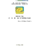 Bài giảng Cơ sở dữ liệu nâng cao - Th.S Nguyễn Trung Đức