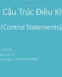 Bài giảng Cơ sở lập trình: Các cấu trúc điều khiển (Control statements) - Trịnh Tấn Đạt